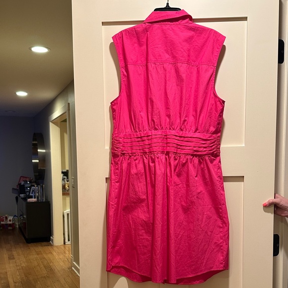 Derek Lam 10 Crosby Cora Sleeveless Cotton Shirtdress In Magenta Size 12 NWT - Picture 5 of 9